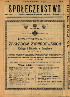 Społeczeństwo : tygodnik naukowo-literacki, społeczny i polityczny 1909 N.43