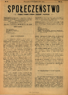 Społeczeństwo : tygodnik naukowo-literacki, społeczny i polityczny 1909 N.45