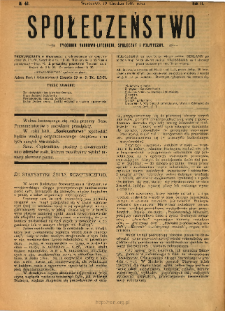 Społeczeństwo : tygodnik naukowo-literacki, społeczny i polityczny 1909 N.48