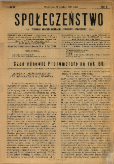 Społeczeństwo : tygodnik naukowo-literacki, społeczny i polityczny 1909 N.52