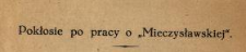 Pokłosie po pracy o "Mieczysławskiej"