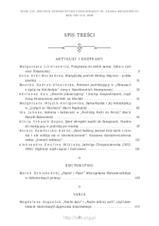 Wiek XIX, Rok XIII (LV) 2020, Spis treści