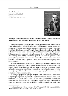 Tomasz Pospieszny, &bdquo;Maria Skłodowska-Curie. Zakochana w nauce&rdquo; [review]