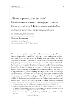 &bdquo;Śliczna w postaci, żywa jak łania&rdquo;. Kwestia autorstwa wiersza znanego pod tytułem &bdquo;Wiersz na pochwałę J.W. Kossowskiej podskarbiny nadwornej koronnej, z okoliczności jej tańca na warszawskiej reducie