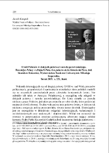 O roli Polak&oacute;w w dziejach państwa i narodu peruwiańskiego (&bdquo;Polacy w dziejach Peru&rdquo;, red. Stanisław Rakowicz) [review]