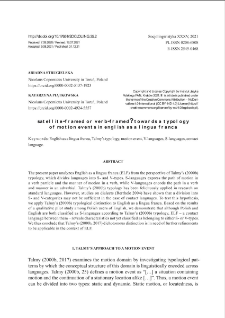 Satellite-framed or verb-framed? Towards a typology of motion events in English as a lingua franca