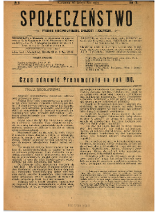 Społeczeństwo : tygodnik naukowo-literacki, społeczny i polityczny 1910 N.8