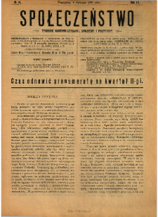 Społeczeństwo : tygodnik naukowo-literacki, społeczny i polityczny 1910 N.14