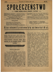 Społeczeństwo : tygodnik naukowo-literacki, społeczny i polityczny 1910 N.23