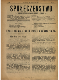Społeczeństwo : tygodnik naukowo-literacki, społeczny i polityczny 1910 N.43