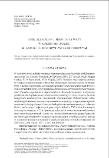 The name Stanisław and its derivatives in the oikonymy of Poland in its historical and cultural aspect