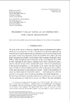President Václav Havel as an inspiration for Czech urbanonymy