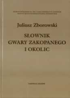 Słownik gwary Zakopanego i okolic