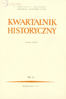 Kwartalnik Historyczny R. 78 nr 3 (1971), Przeglądy badań