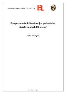 Przepisywanie Różewicza (w połowie lat pięćdziesiątych XX wieku)
