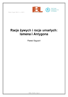Racje żywych i racje umarłych: Ismena i Antygona