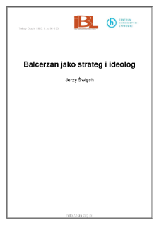 Balcerzan jako strateg i ideolog