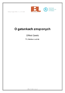 O gatunkach zmąconych
