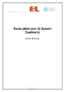 Świat jakim jest (O Syberii Custine'a)