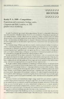 Keddy P. A. 1989 - Competition - Population and community biology deries, Chapman and Hall, London, ss. 202. [ISBN 0-412-31360-X]