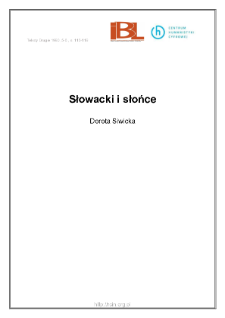 Słowacki i słońce