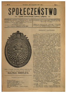 Społeczeństwo : tygodnik naukowo-literacki, społeczny i polityczny 1907 N.6