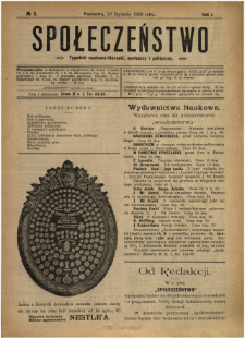 Społeczeństwo : tygodnik naukowo-literacki, społeczny i polityczny 1908 N.2