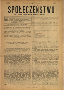 Społeczeństwo : tygodnik naukowo-literacki, społeczny i polityczny 1908 N.20
