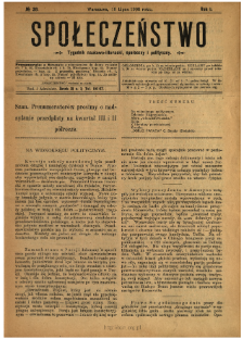 Społeczeństwo : tygodnik naukowo-literacki, społeczny i polityczny 1908 N.28
