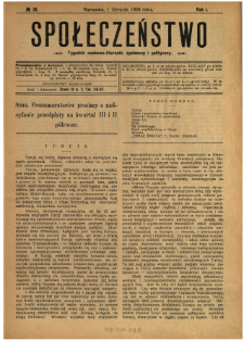 Społeczeństwo : tygodnik naukowo-literacki, społeczny i polityczny 1908 N.31