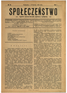 Społeczeństwo : tygodnik naukowo-literacki, społeczny i polityczny 1908 N.36