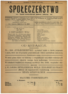 Społeczeństwo : tygodnik naukowo-literacki, społeczny i polityczny 1908 N.50