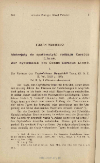 Materjały do systematyki rodzaju Carabus Linn&eacute;