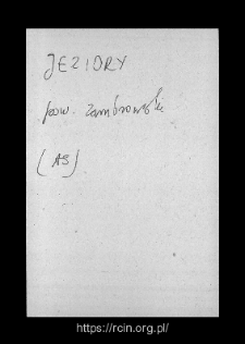 Jeziory. Files of Zambrow district in the Middle Ages. Files of Historico-Geographical Dictionary of Masovia in the Middle Ages