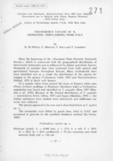 Trichodorus taylori sp. n. (Nematoda: Dorylaimida) from Italy
