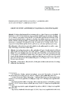 Groby kultury lateńskiej z Wiązowa na Dolnym Śląsku