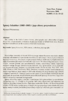 Ignacy Schaitter (1805-1885) i jego zbiory przyrodnicze