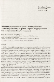 Waloryzacja przyrodnicza gminy Tuczno (Pojezierze Zachodniopomorskie) w oparciu o wyniki wstępnych badań nad chrząszczami (Insecta: Coleoptera)