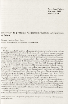 Materiały do poznania wachlarzoskrzydłych (Strepsiptera) w Polsce