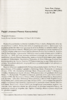 Pająki (Araneae) Puszczy Knyszyńskiej