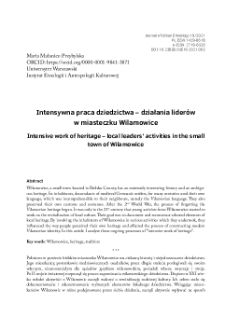 Intensywna praca dziedzictwa – działania liderów w miasteczku Wilamowice