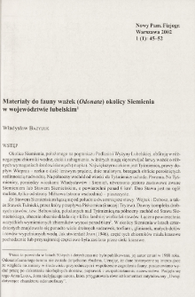 Materiały do fauny ważek (Odoncita) okolicy Siemienia w województwie lubelskim