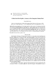 Critical check-list of spiders (Araneae) of the Kampinos National Park