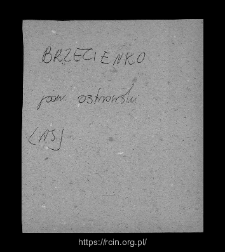 Brzezienko. Files of Ostrow Mazowiecka district in the Middle Ages. Files of Historico-Geographical Dictionary of Masovia in the Middle Ages