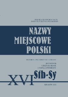 Nazwy miejscowe Polski : historia, pochodzenie, zmiany. 16, Stb-Sy