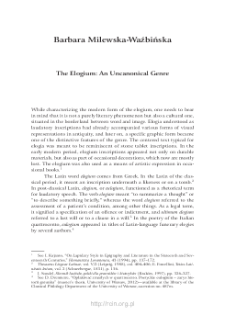 The Elogium: An Uncanonical Genre