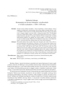 Spiżarnia biskupa. Konsumpcja na dworze biskupów wrocławskichw świetle rachunków z 1449 i 1450 roku