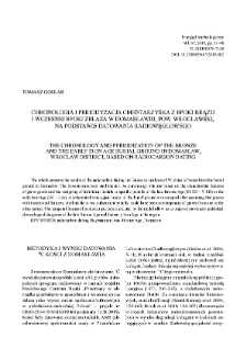 Chronologia i periodyzacja cmentarzyska z epoki brązu i wczesnej epoki żelaza w Domasławiu, pow. wrocławski, na podstawie datowania radiowęglowego