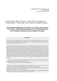 The environmental context of Early Neolithic cultural transformation in the Targowisko settlement region (Southern Poland)