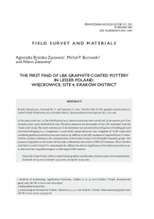 The first find of LBK graphite-coated pottery in Lesser Poland: Więckowice, site 4, Krak&oacute;w district